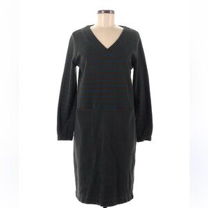 WRAP striped dress brown blue long sleeve size 8